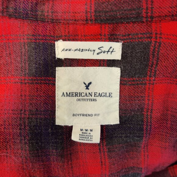 American Eagle Outfitters Soft Boyfriend Fit Flannel Shirt Medium - Picture 6 of 7